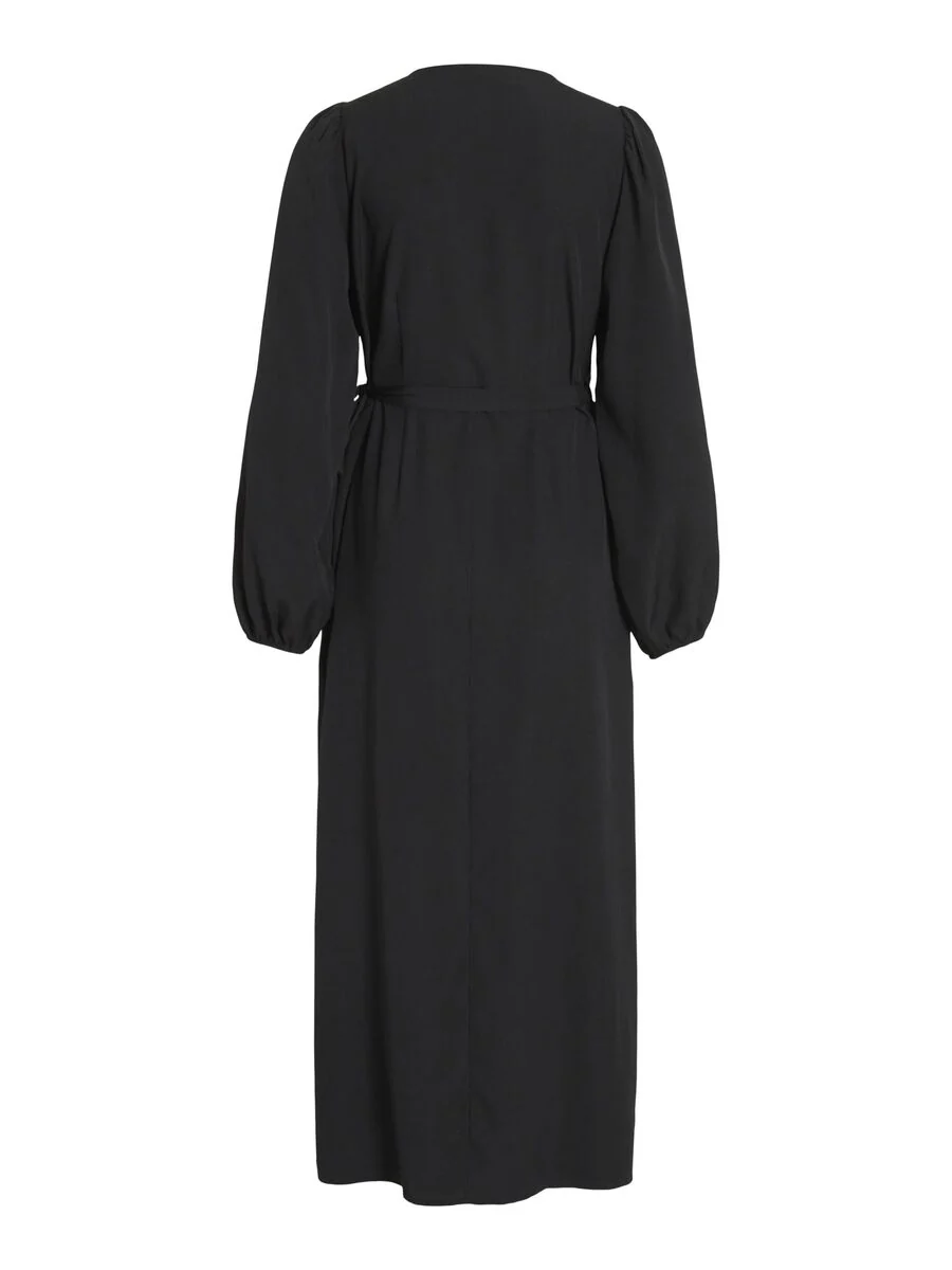 GRAFFY LONG WRAP DRESS (BLACK) - Image 7