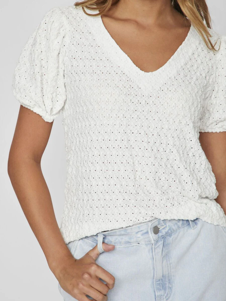 Greta V-Neck Top (Cloud Dancer) - Image 4