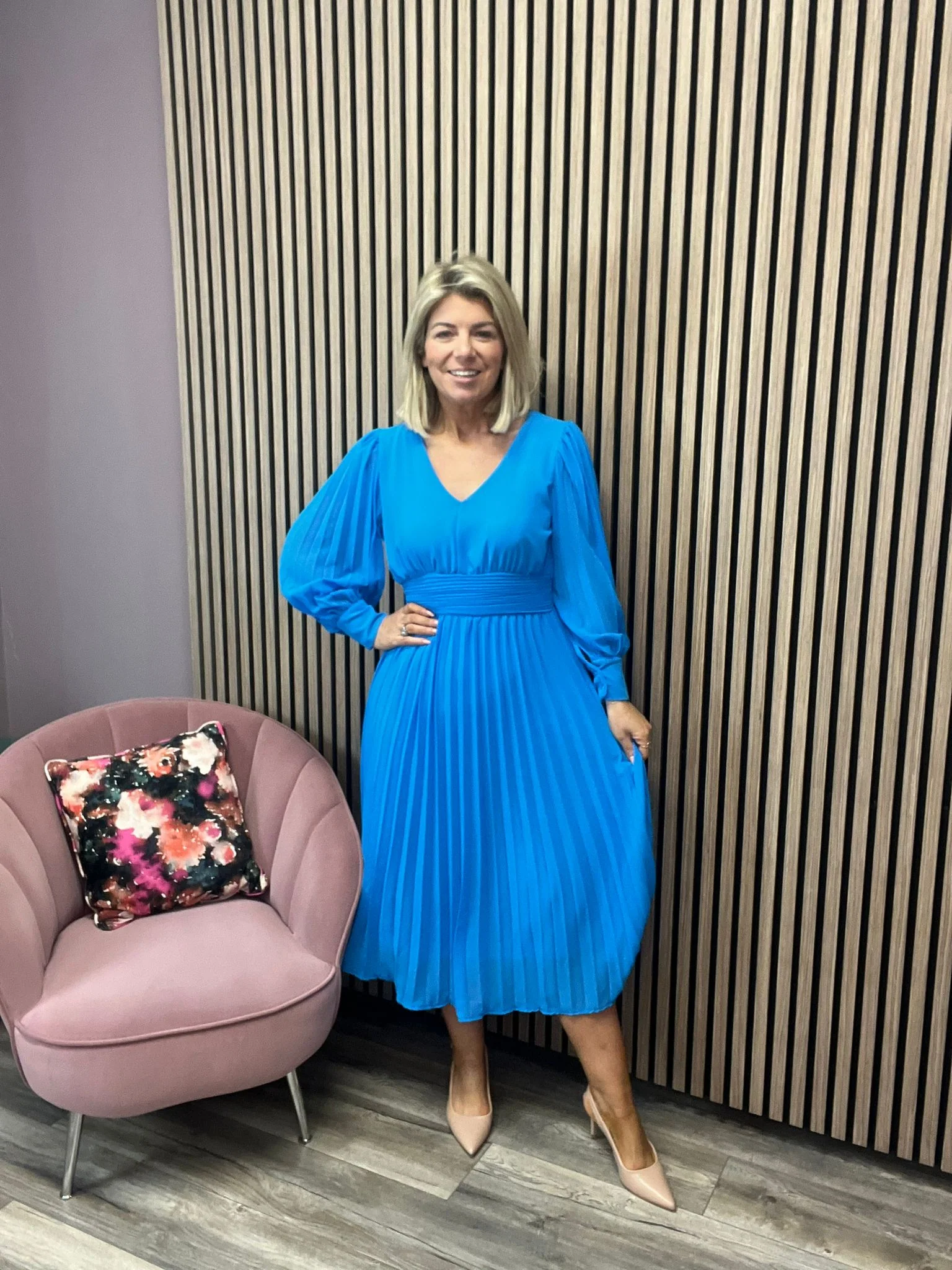 HANNAH MIDI DRESS (TIFFANY BLUE) - Image 2