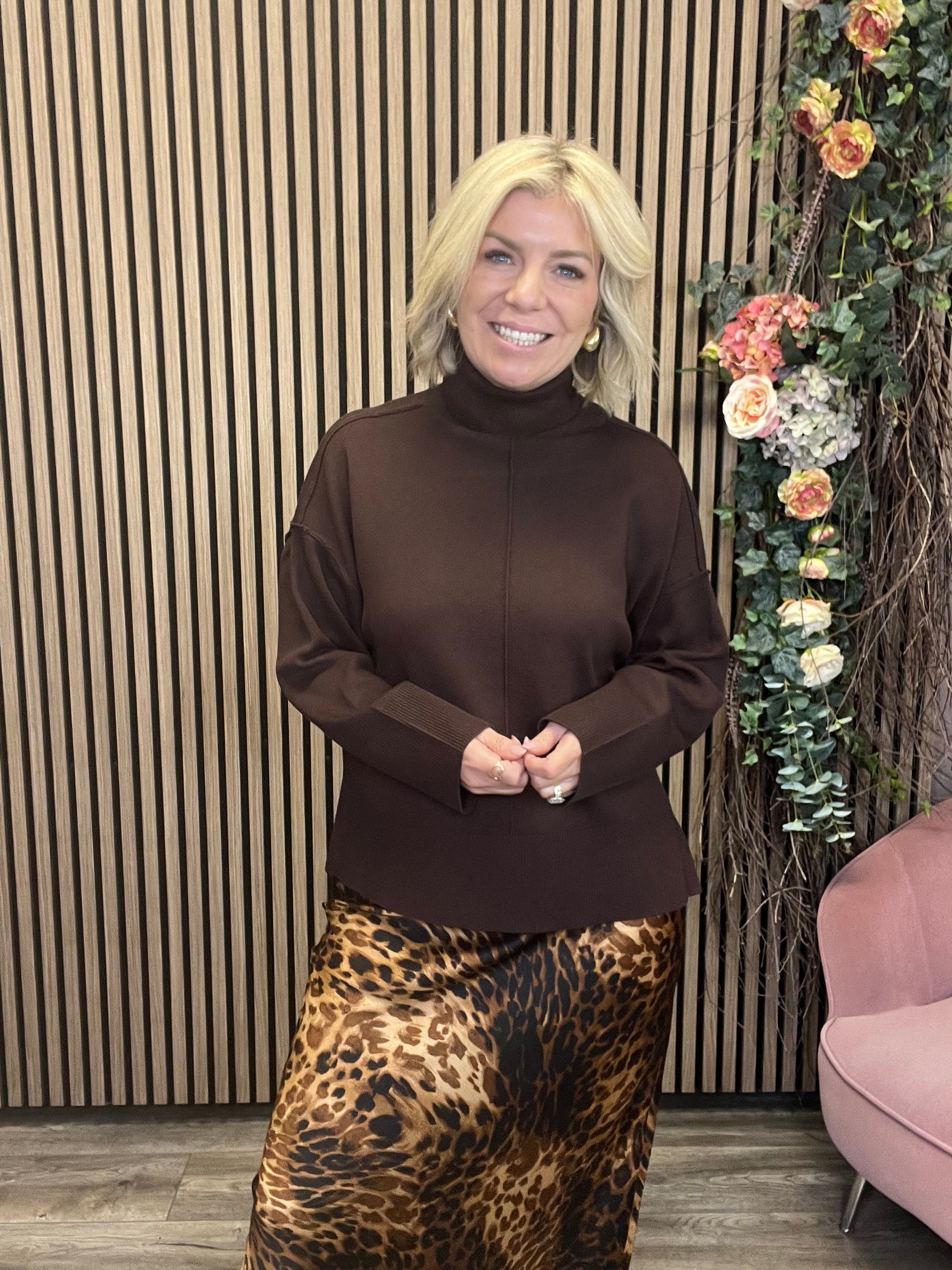 Harper Rollneck Jumper (Coffee Bean) - Image 2