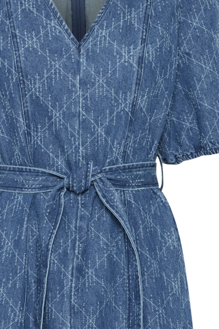 HASKI DENIM MIDI DRESS (MEDIUM BLUE) - Image 9