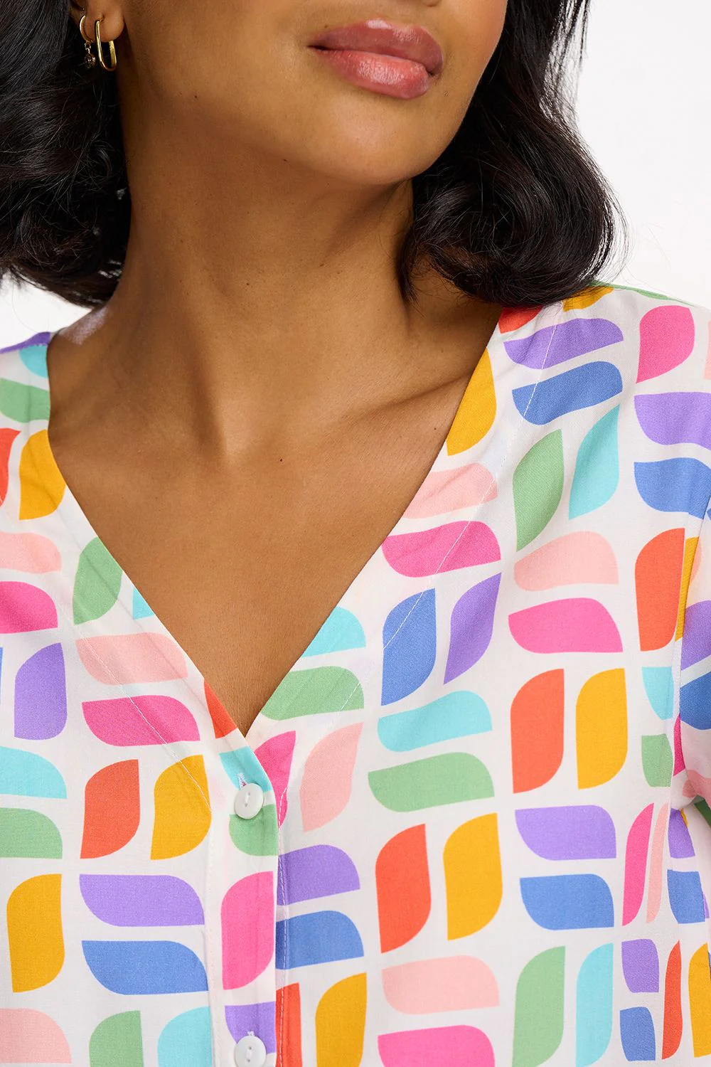 Hatty Shirt (Off White/Curved Geometric) - Image 4