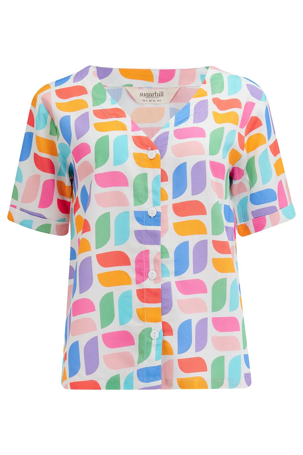 Hatty Shirt (Off White/Curved Geometric) - Image 6