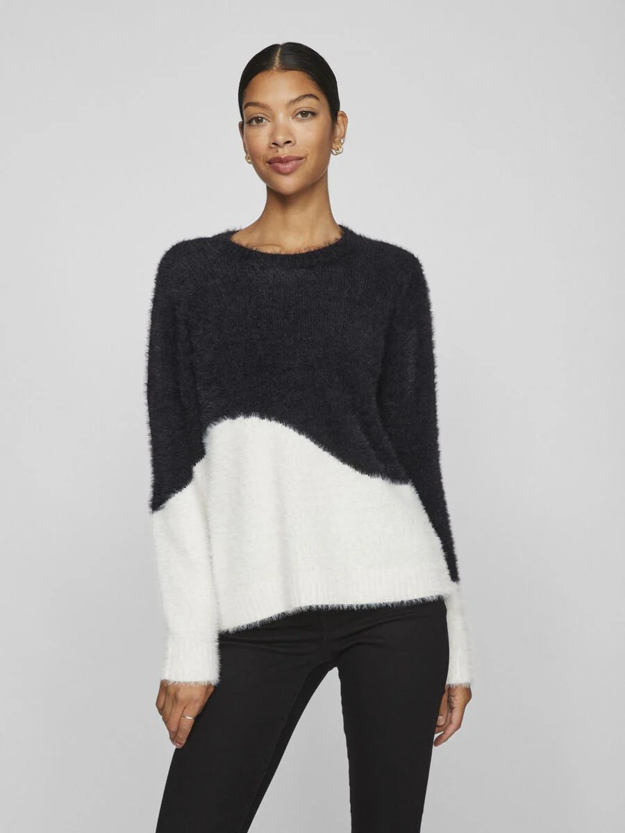 Heather Knit Jumper (Black Beauty/ White)