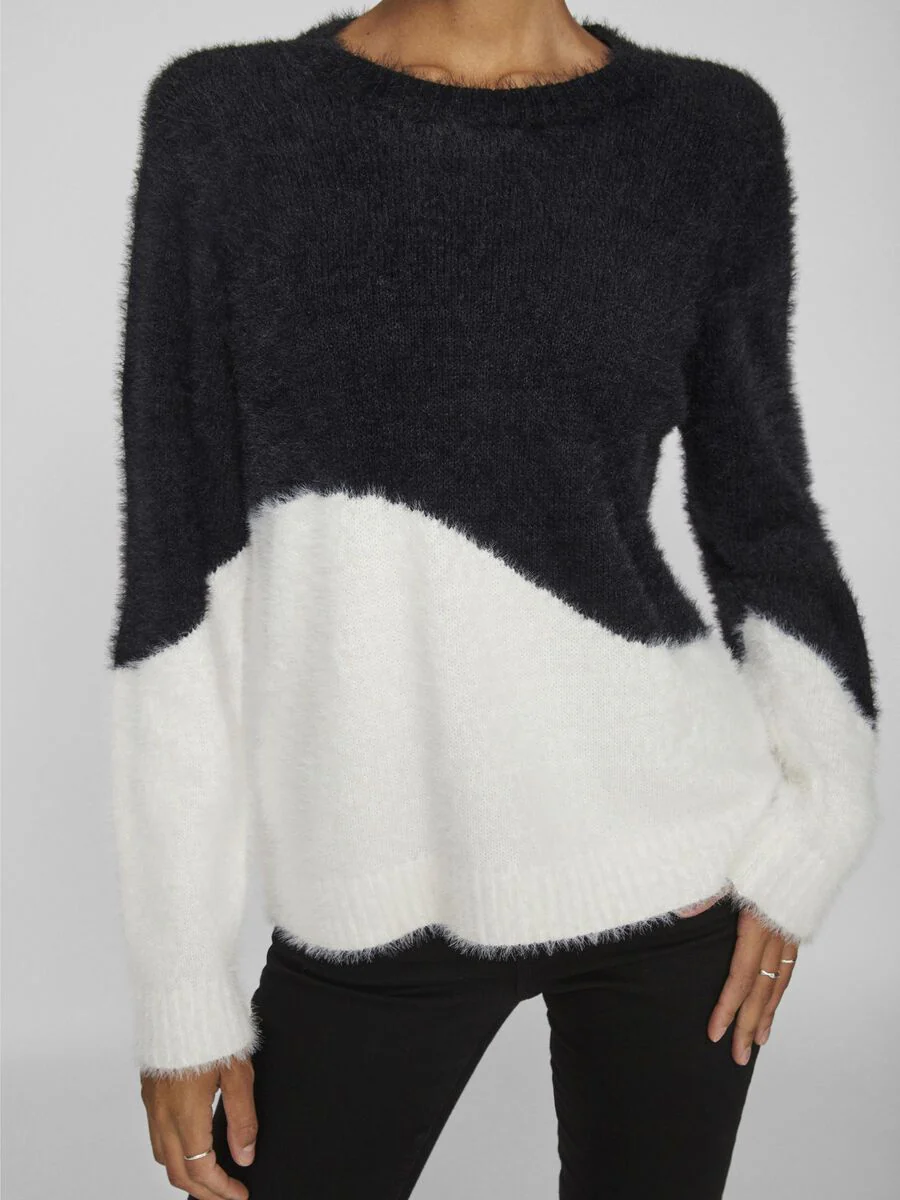 Heather Knit Jumper (Black Beauty/ White) - Image 4
