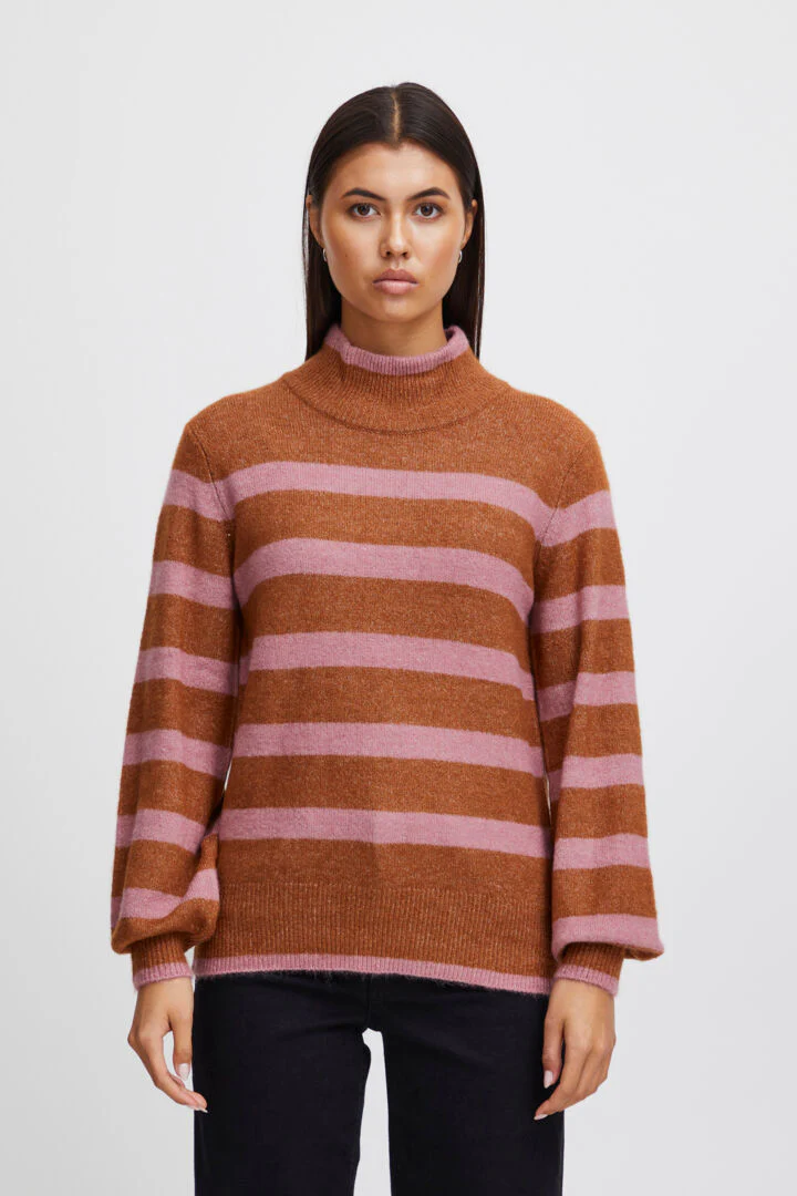 HEDEN HIGH NECK JUMPER (SUGAR ALMOND) - Image 3
