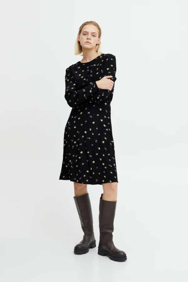 Heli Mini Dress (Black Floral) - Image 4