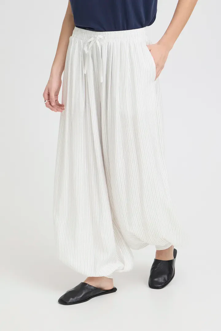 Hetta Balloon Pants (Cloud Dancer/Blue Stripe) - Image 2