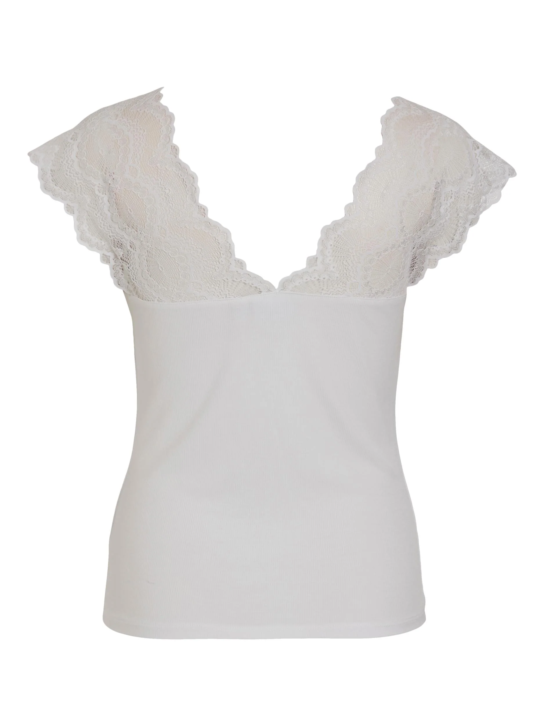 ICKA V-NECK LACE TOP (SNOW WHITE) - Image 3
