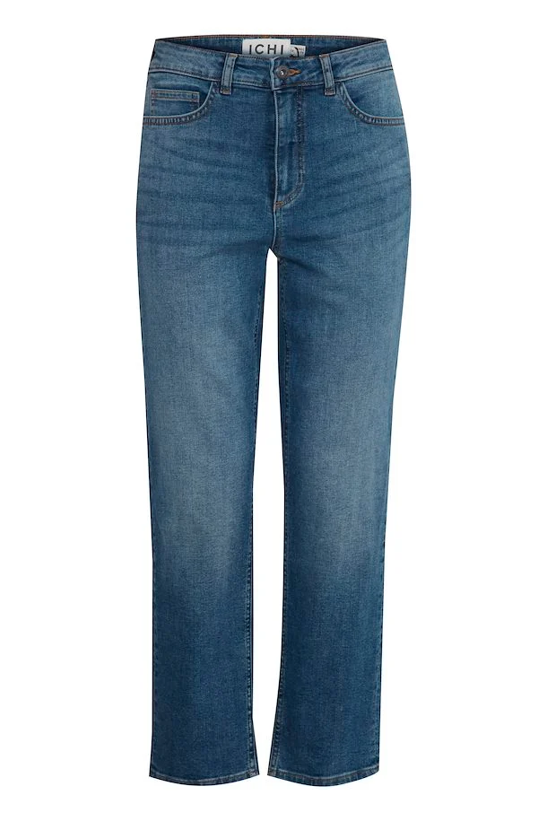 Iggy Straight Leg Cropped Jeans (Medium Blue) - Image 6