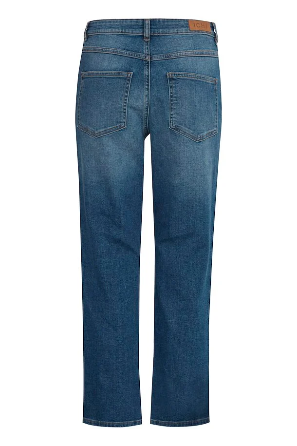 Iggy Straight Leg Cropped Jeans (Medium Blue) - Image 7