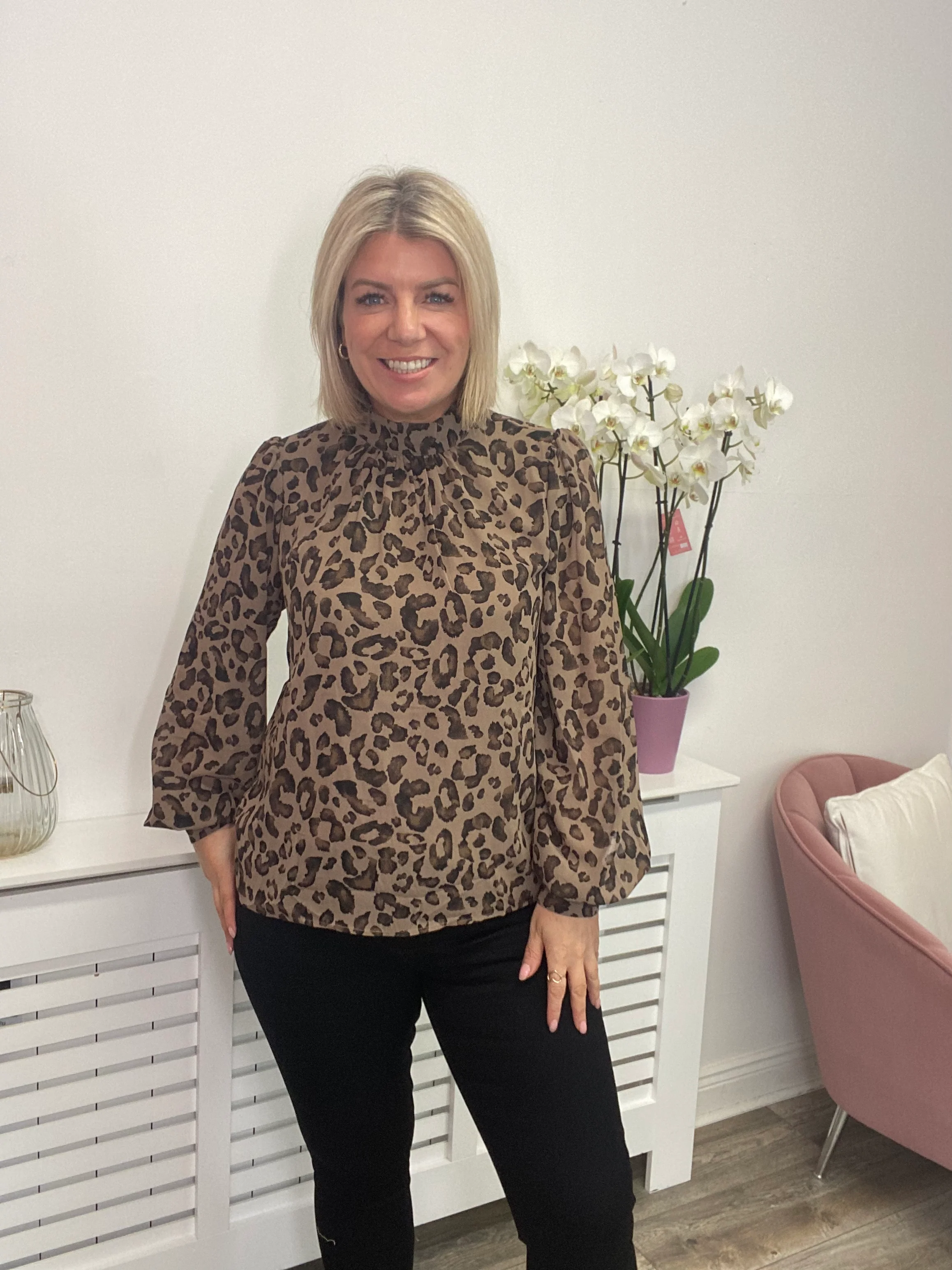ILA HIGH NECK TOP (FOSSIL/ DARK EARTH) - Image 2