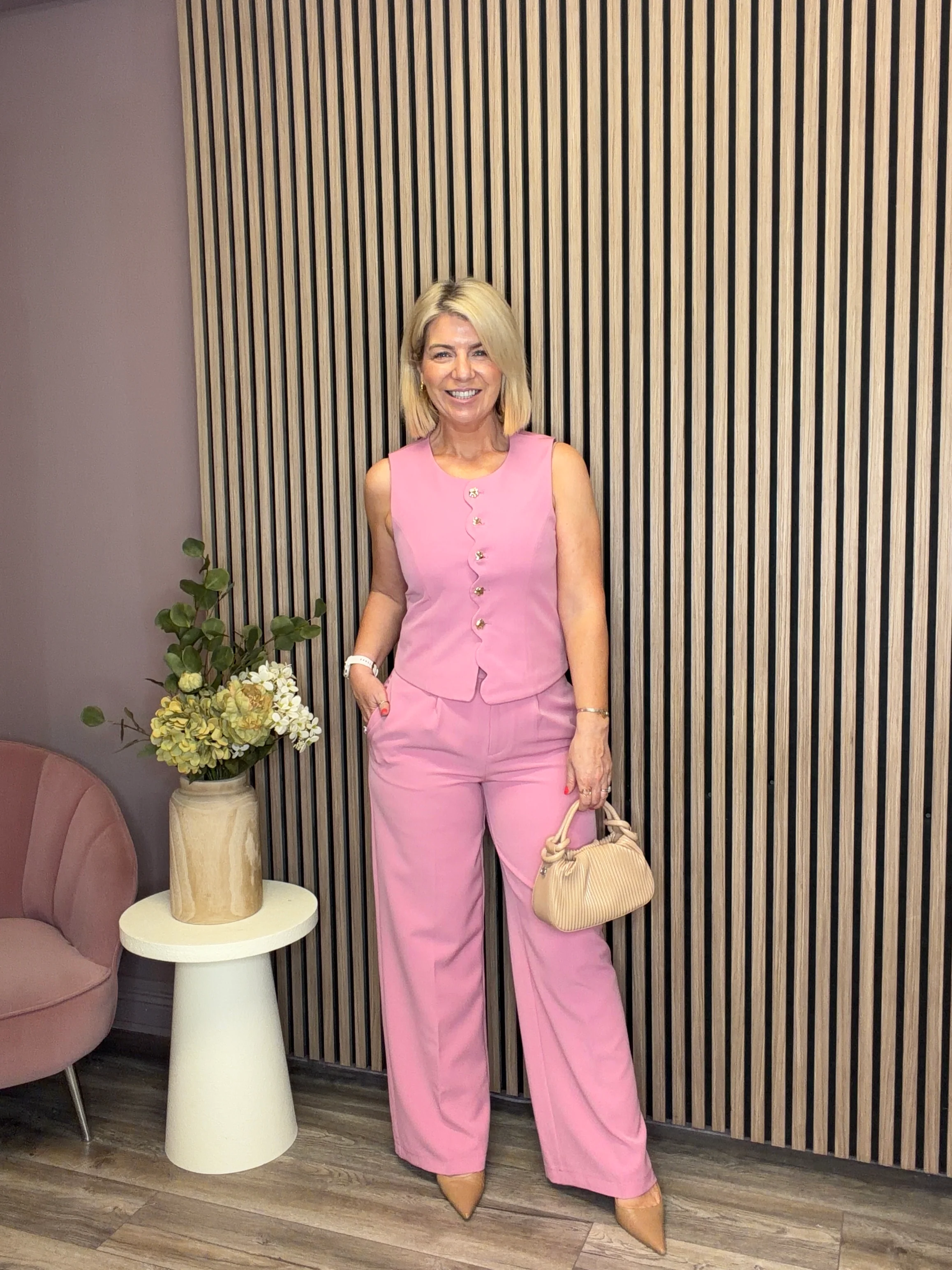 Indie Tailored Trousers (Sea Pink) - Image 2