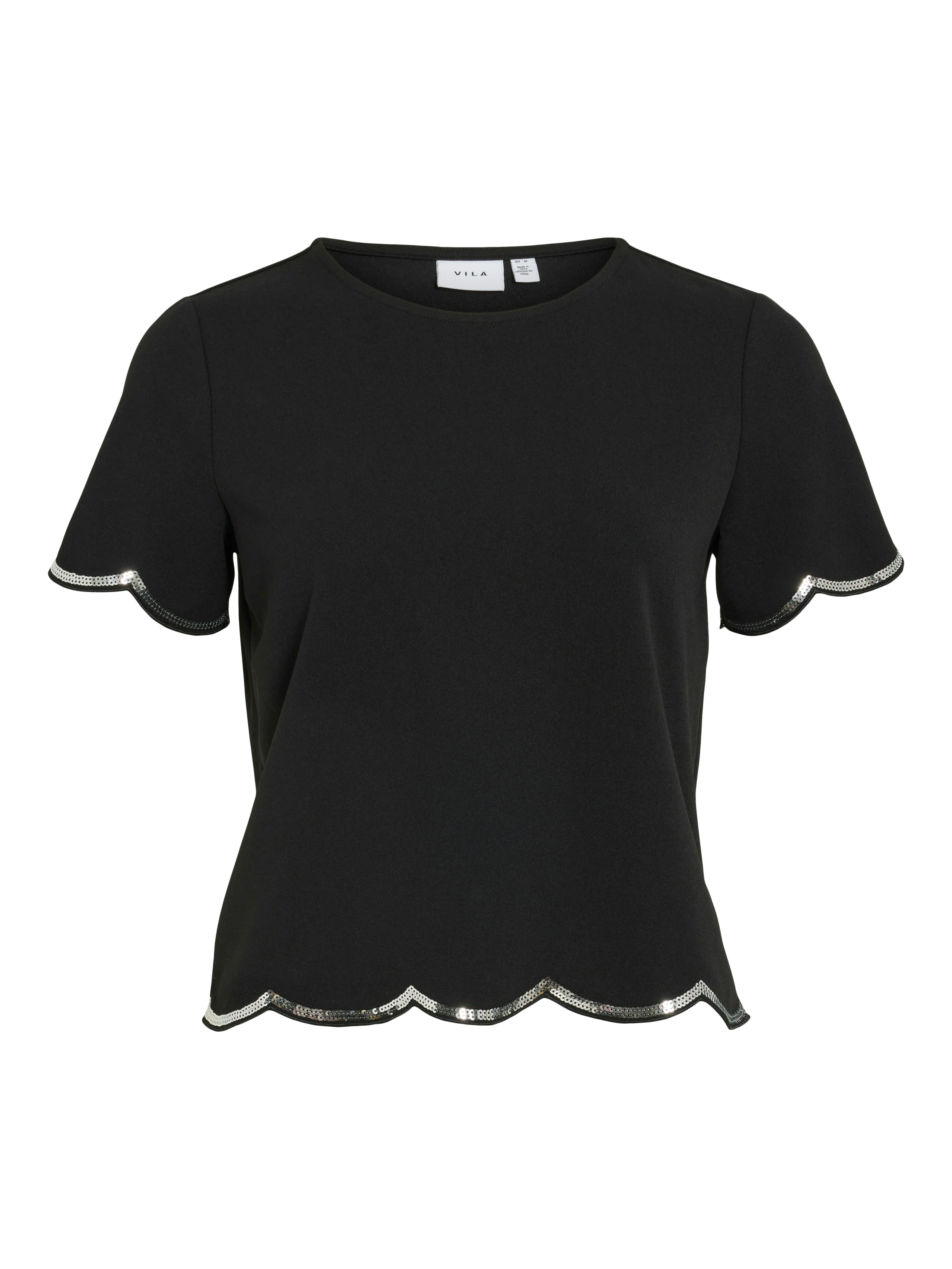 Isla Sequin Top (Black/Silver Sequin) - Image 2