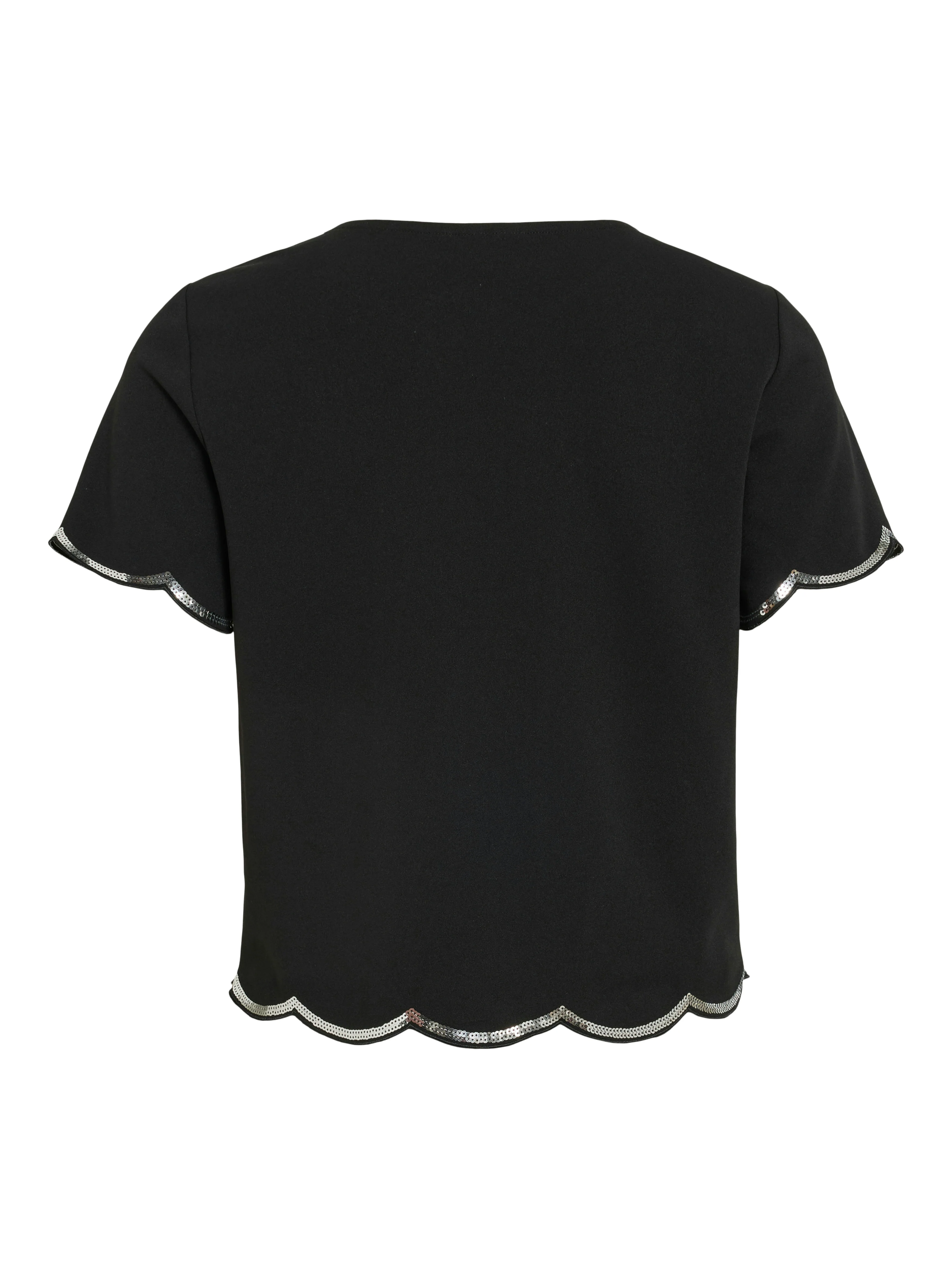 Isla Sequin Top (Black/Silver Sequin) - Image 3