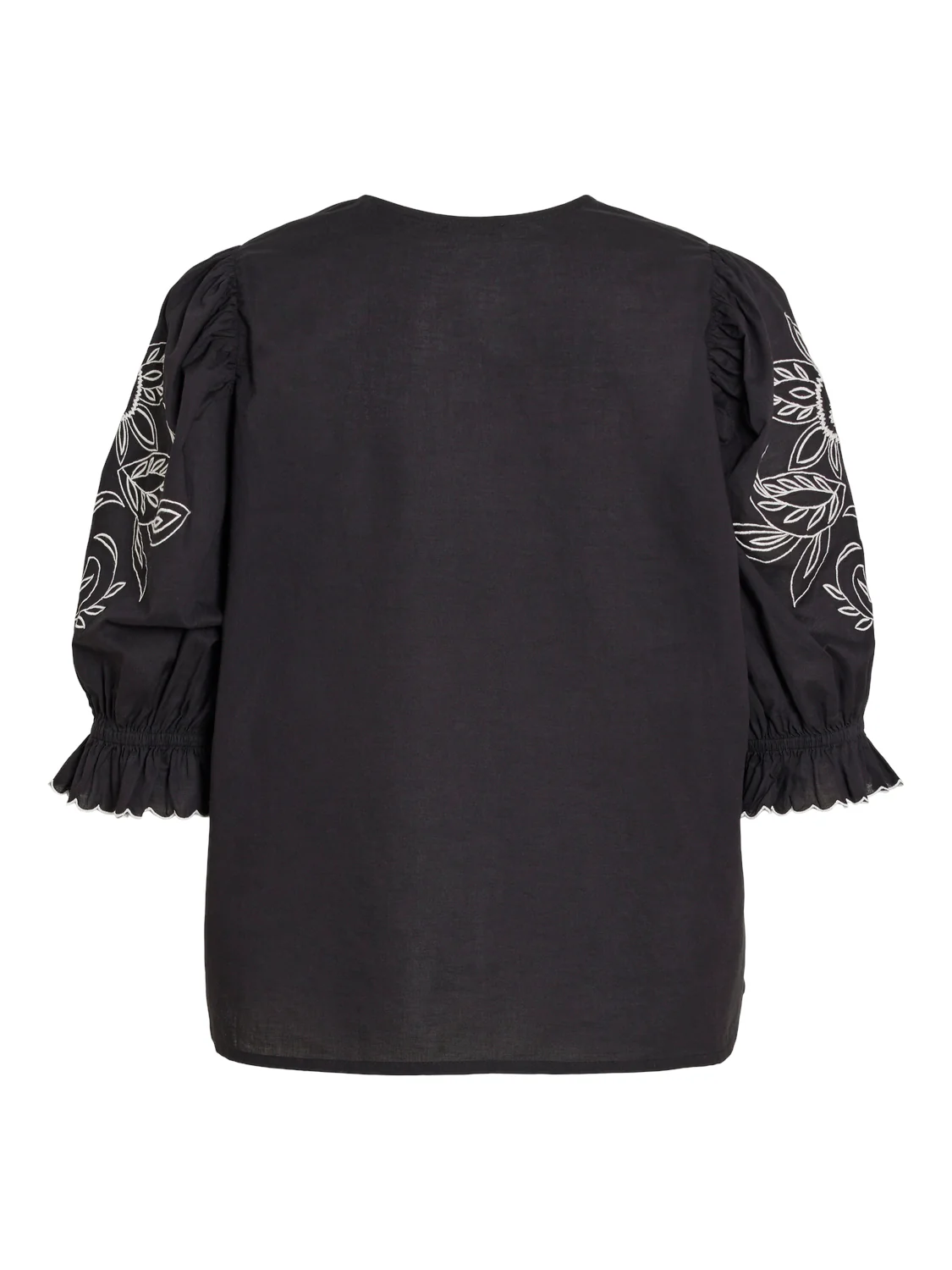 Isle V-Neck Short Sleeve Top (Black/White) - Image 7