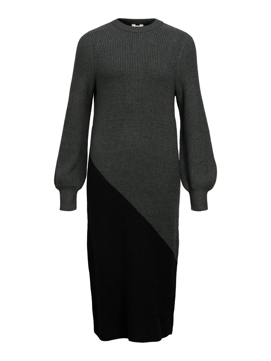 Ita Knitted Midi Dress (Dark Grey/ Black Half) - Image 6