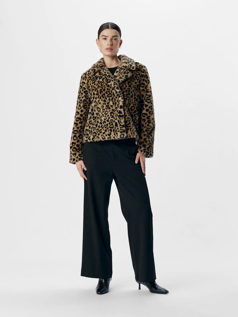 Jaddie Faux Fur Jacket (Humus/Leo) - Image 3