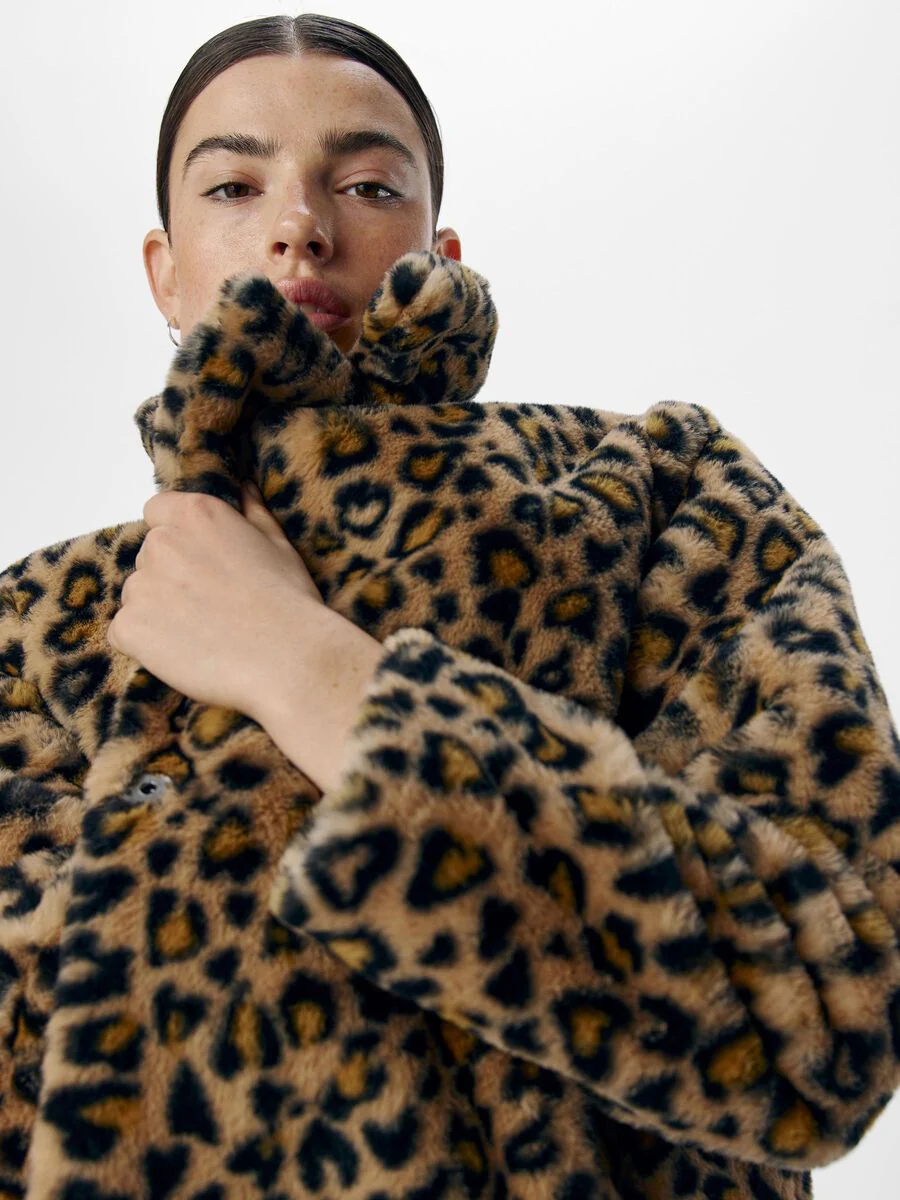 Jaddie Faux Fur Jacket (Humus/Leo) - Image 4