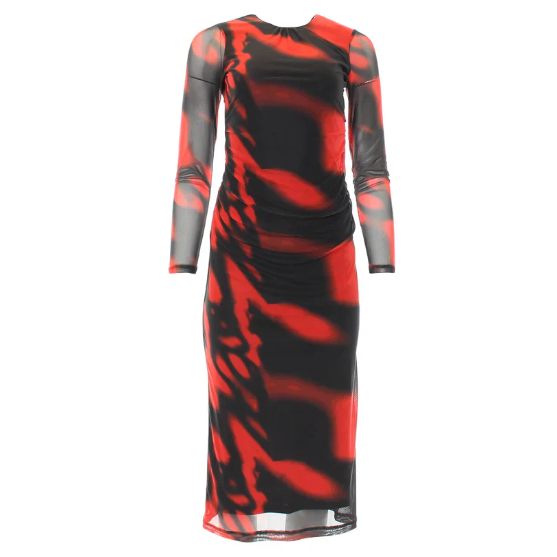 Jade Midi Dress (Red) - Image 3