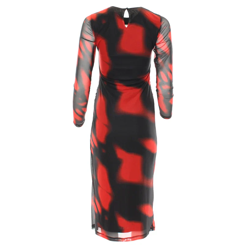 Jade Midi Dress (Red) - Image 4