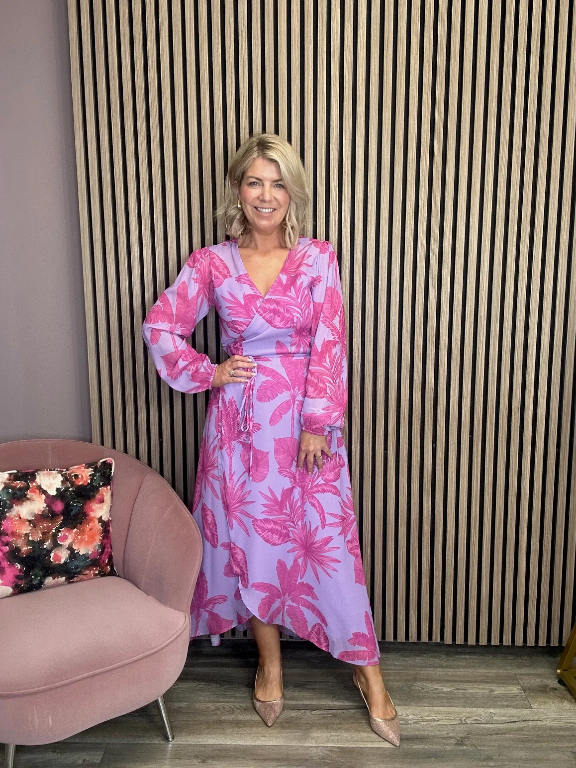 Jagger Maxi Dress (Lilac Jungle Palm) - Image 2