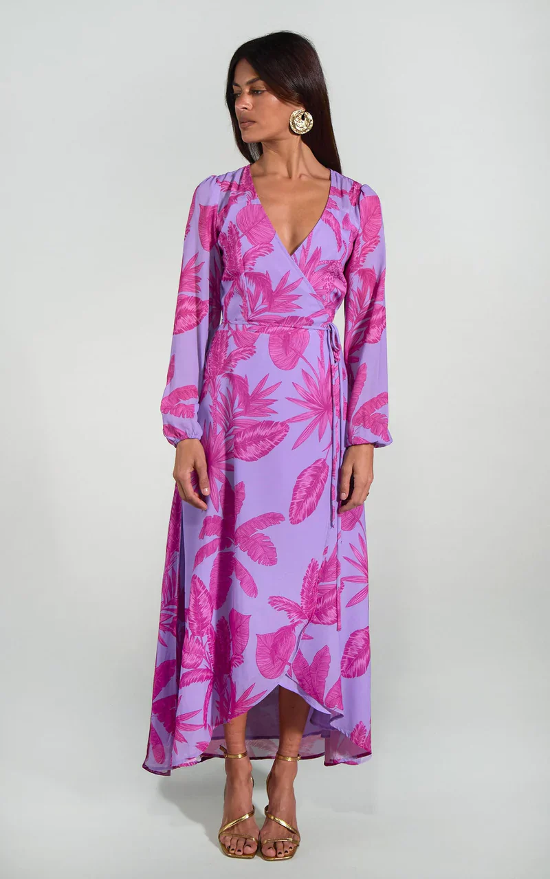 Jagger Maxi Dress (Lilac Jungle Palm) - Image 3