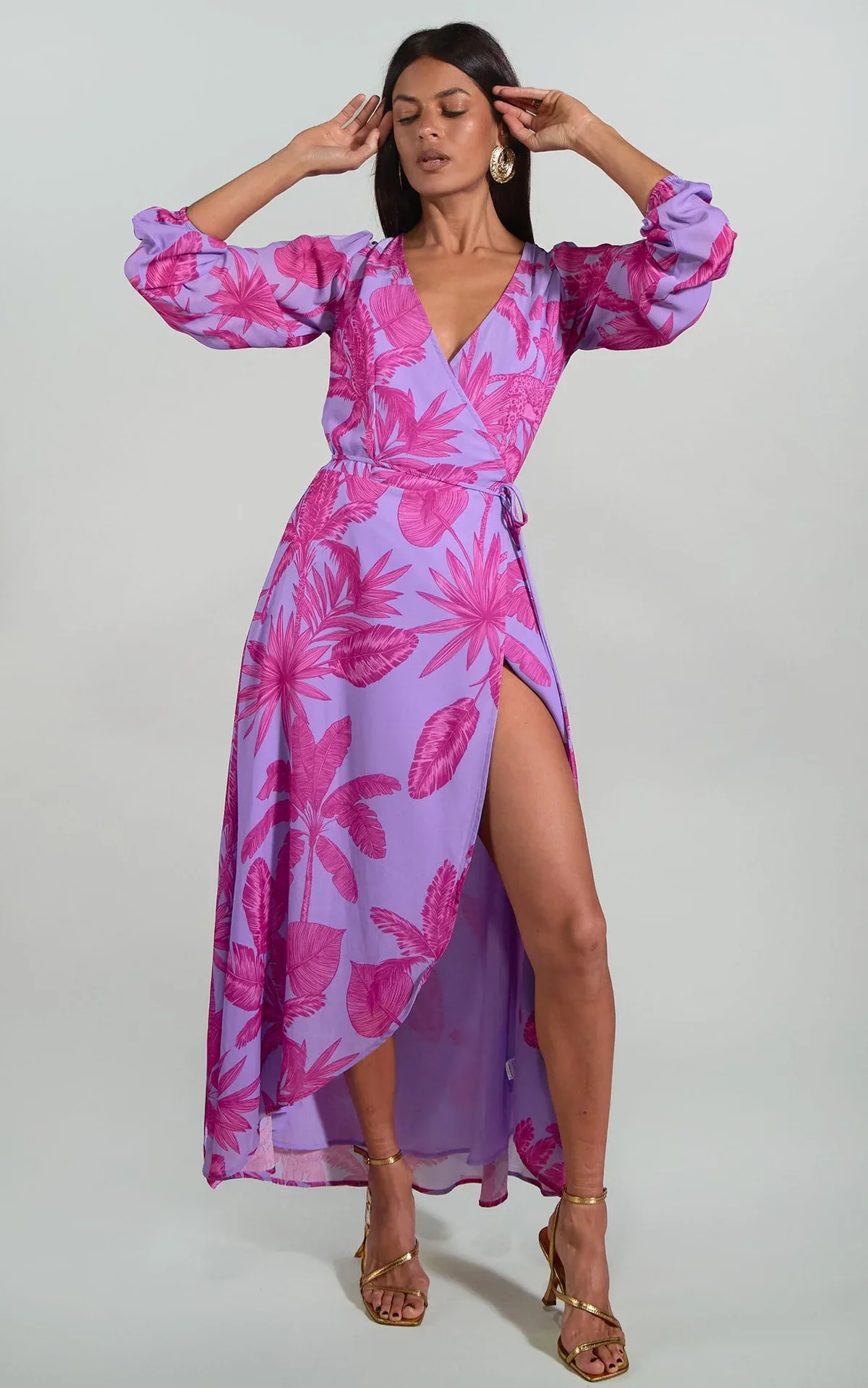 Jagger Maxi Dress (Lilac Jungle Palm) - Image 5