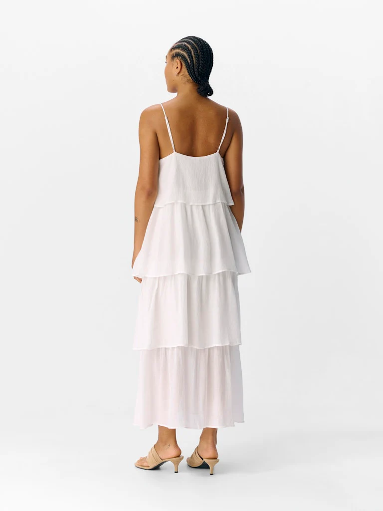 Jan Tiered Midi Dress (White) - Image 4