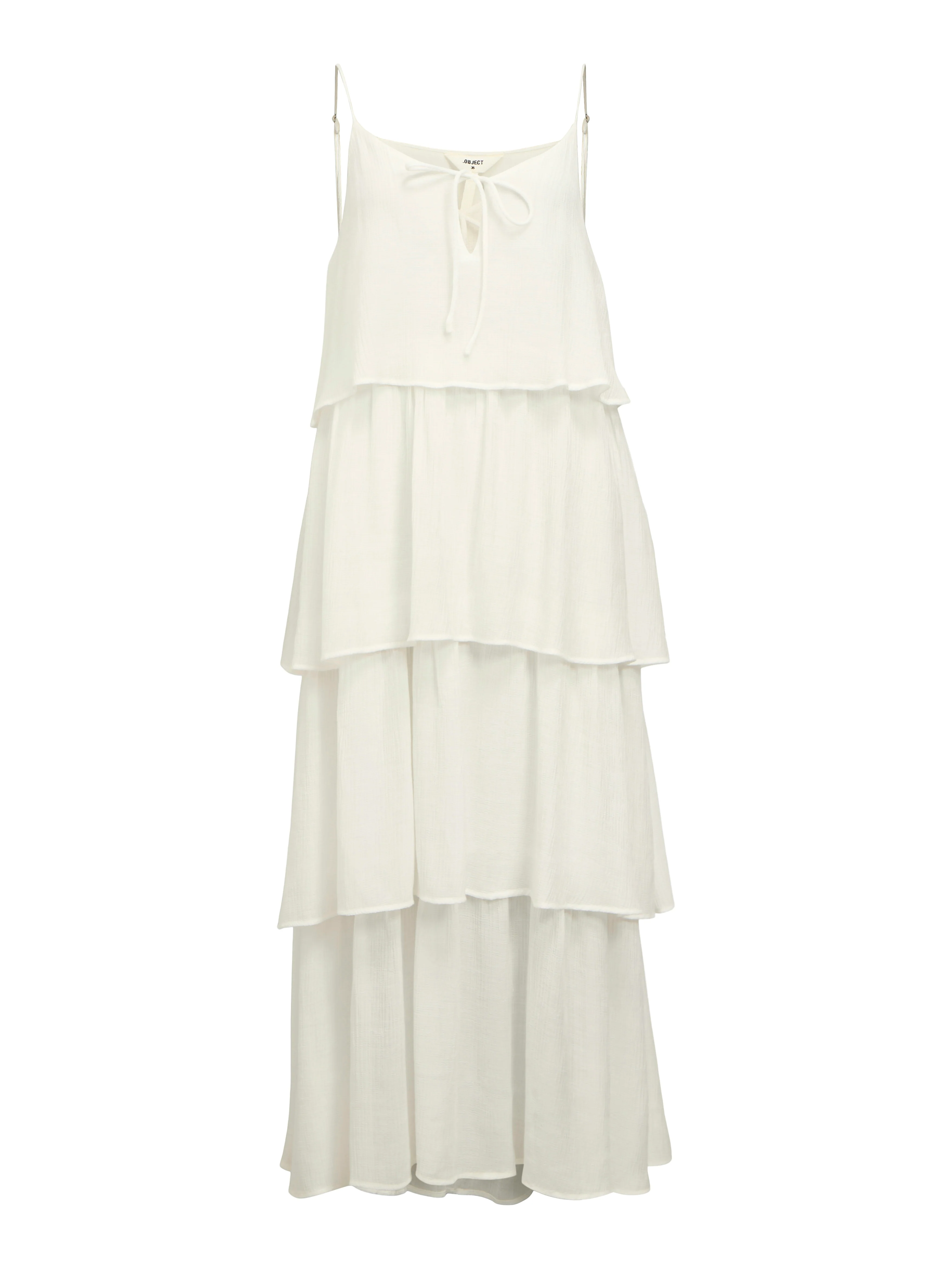 Jan Tiered Midi Dress (White) - Image 5