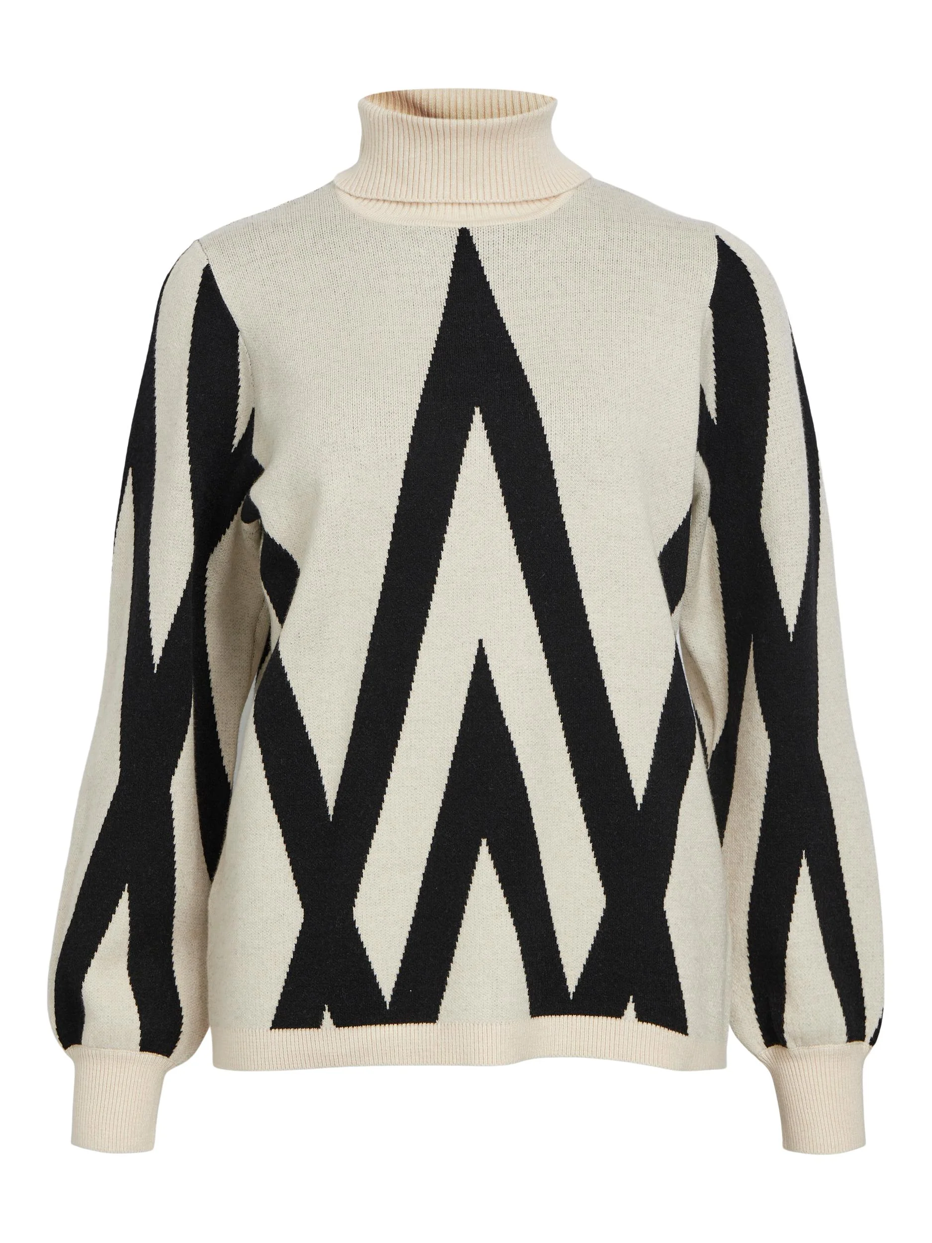 JANETTE ROLL NECK JUMPER (SANDSHELL/ BLACK) - Image 5