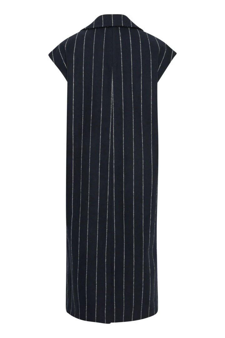 Jannet Pinstripe Long Waistcoat (Total Eclipse) - Image 8