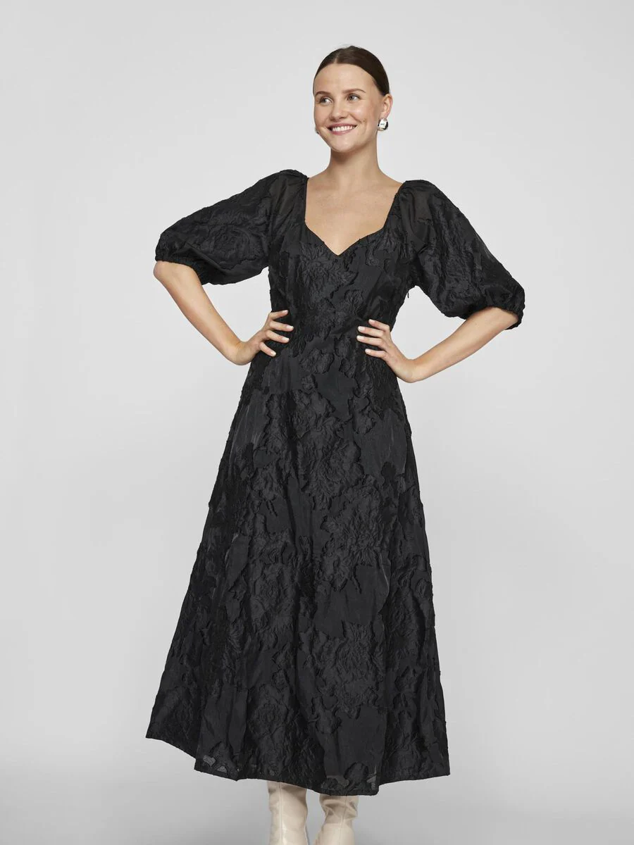 Jasmine Midi Dress (Black) - Image 2