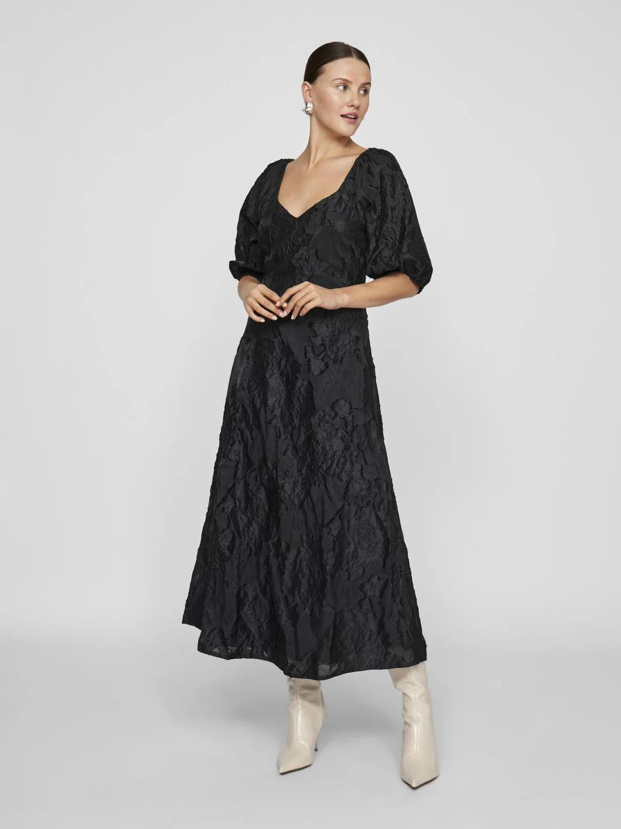 Jasmine Midi Dress (Black) - Image 3