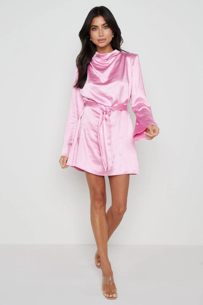 Jayda Cowl Neck Dress (Pink) - Image 2