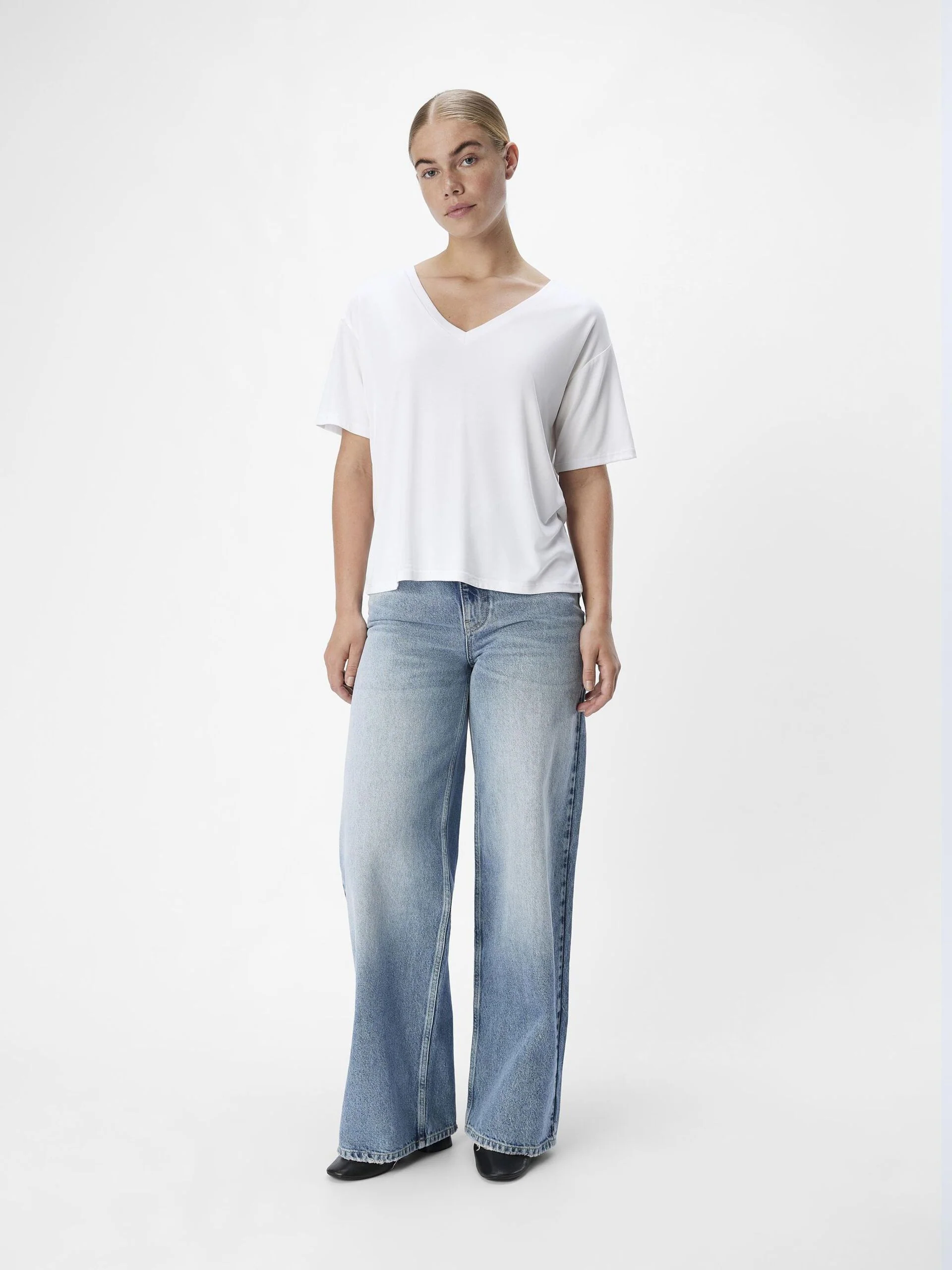 Jenny V-Neck T-Shirt (White) - Image 2