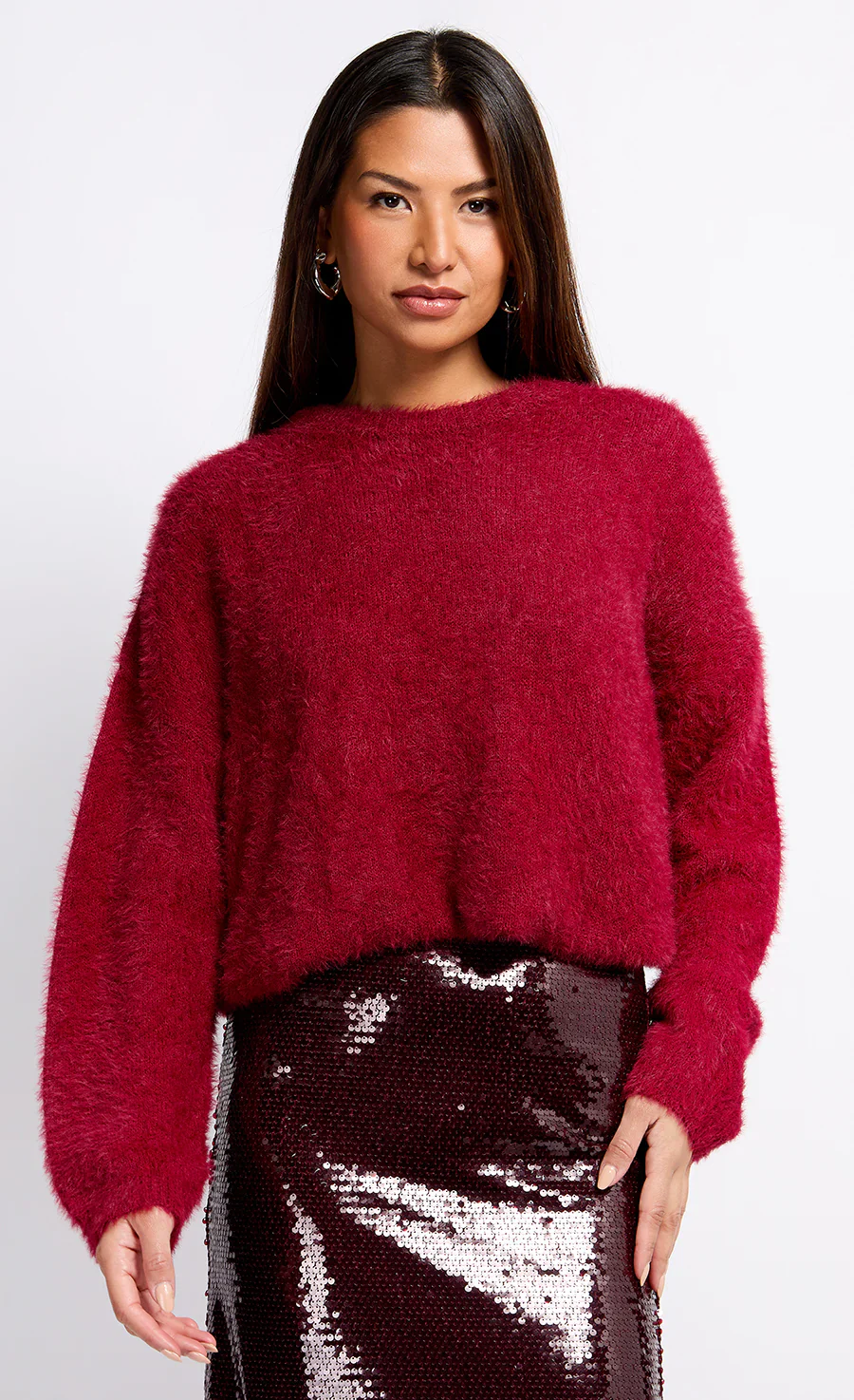 Jessica Knit Jumper (Burgundy) - Image 3