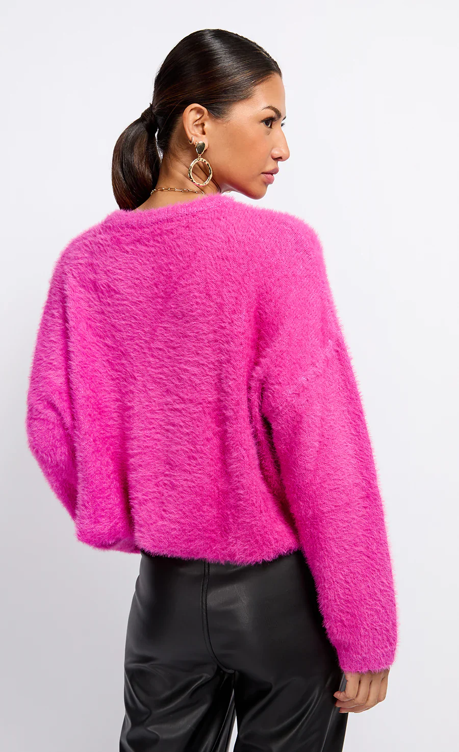 Jessica Knit Jumper (Fuchsia Pink) - Image 3