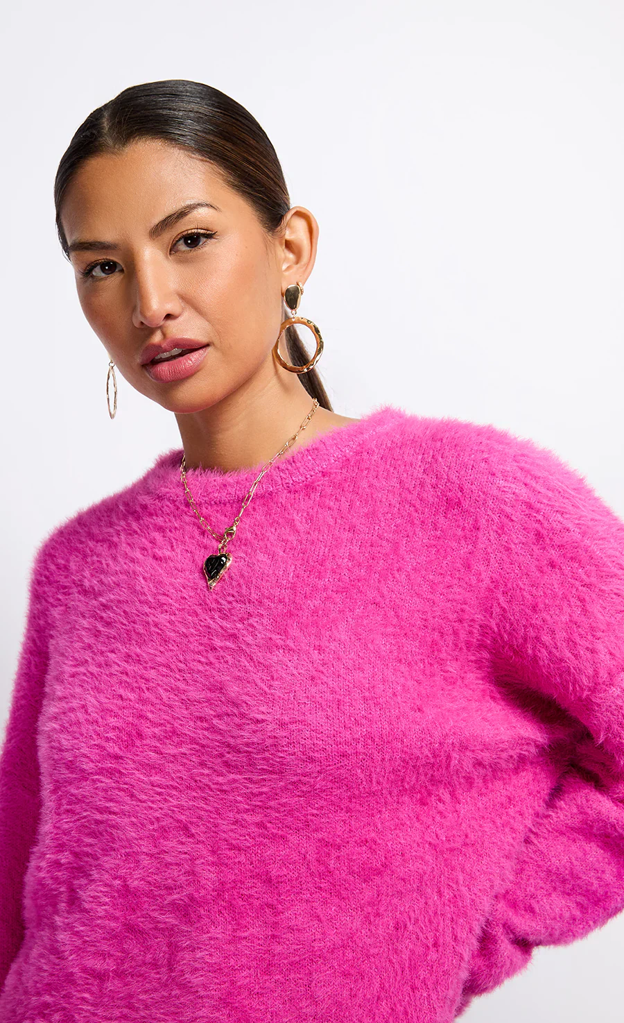 Jessica Knit Jumper (Fuchsia Pink) - Image 4