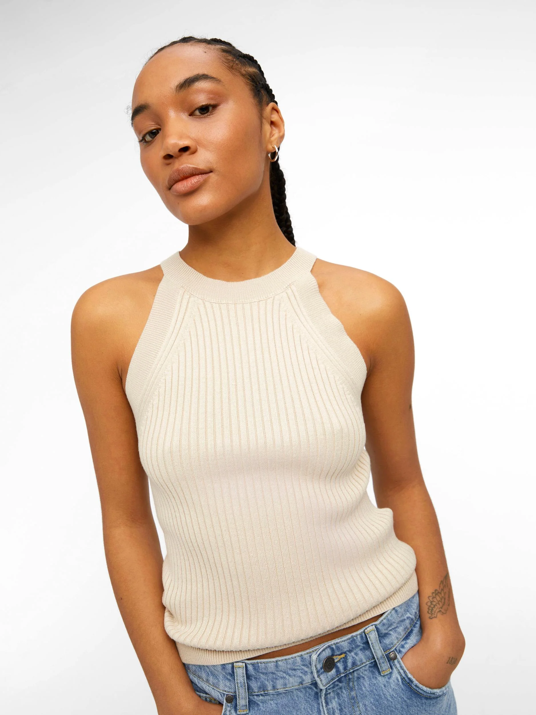 JESTER RIB TANK TOP (SANDSHELL) - Image 3
