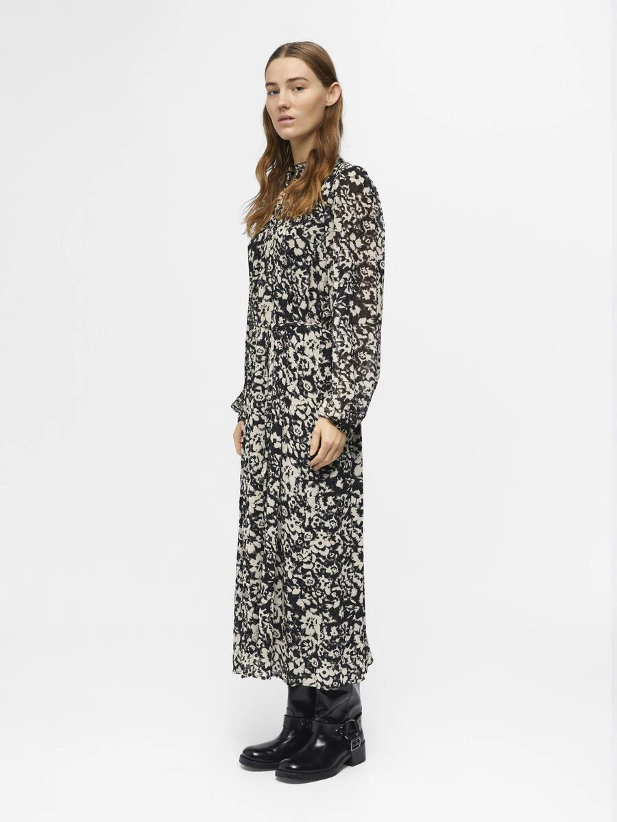JILL ZIP NECK MAXI DRESS (SANDSHELL/BLACK) - Image 4
