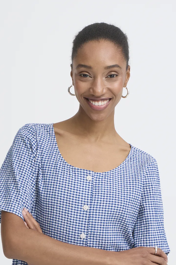 Jimma Top (Blue/White Check) - Image 2