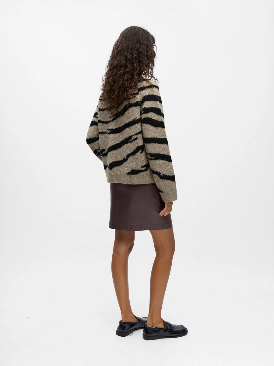 Jocelyn Knit Jumper (Morel/Black Zebra) - Image 3