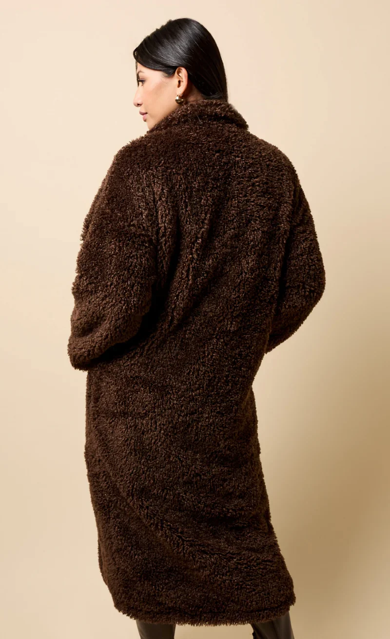 Jolie Faux Fur Coat (Chocolate) - Image 5