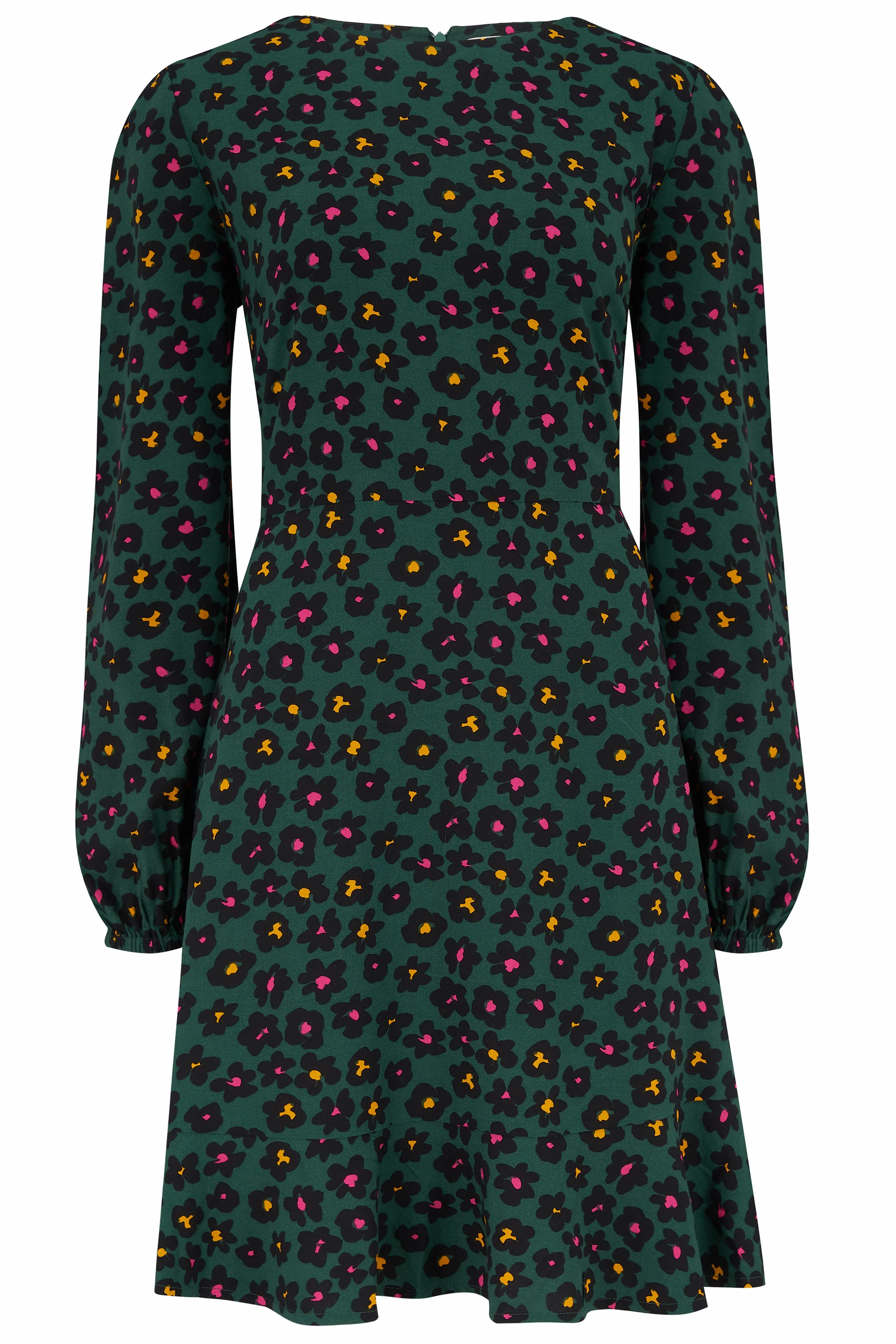 Juliette Dress - Green, Painted Floral - Image 4