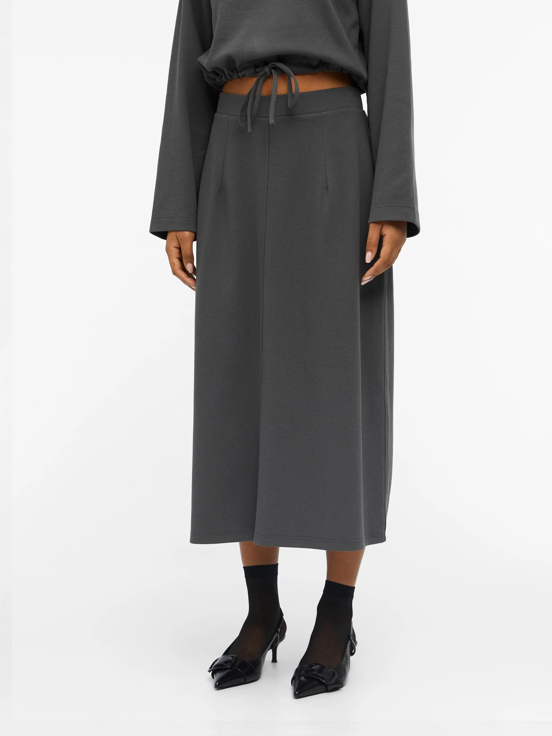 JUMA MIDI SKIRT (MAGNET/GREY) - Image 4