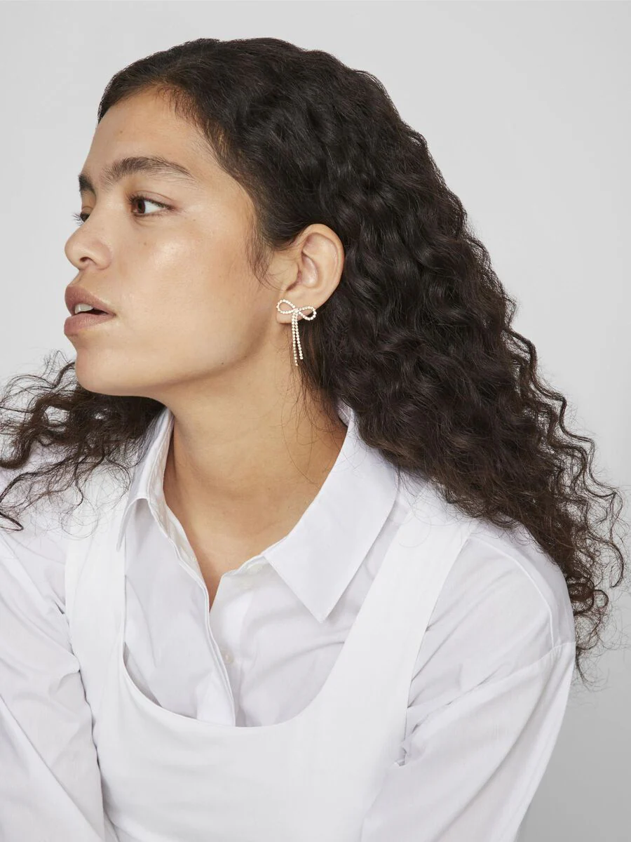 Kacie Diamante Bow Earrings (Gold) - Image 2
