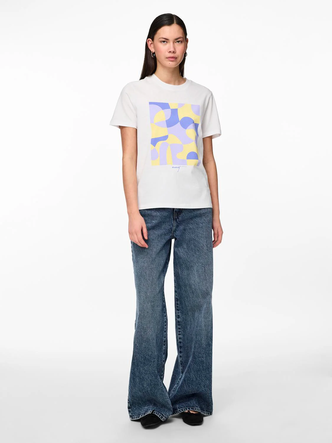 Kaitlyn T-Shirt (Bright White/Lavender) - Image 2