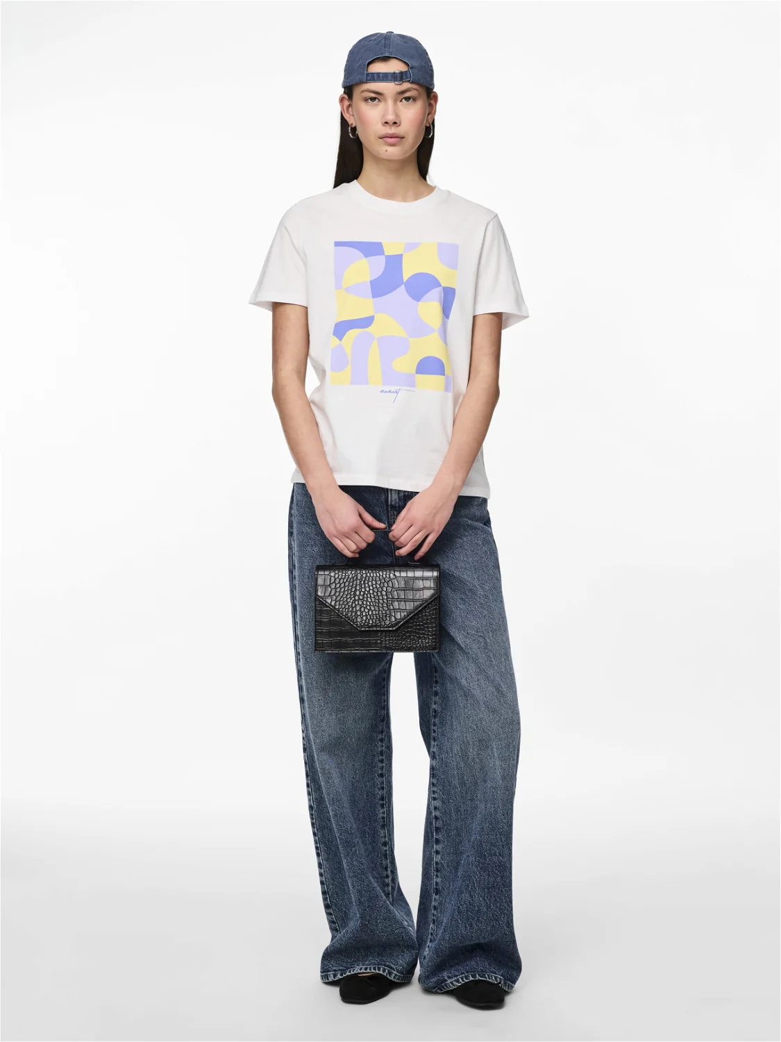 Kaitlyn T-Shirt (Bright White/Lavender) - Image 3