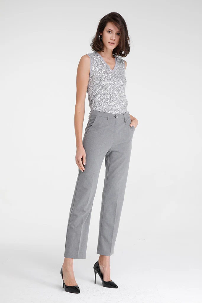 Kakao Sleeveless Top (Silver) - Image 5